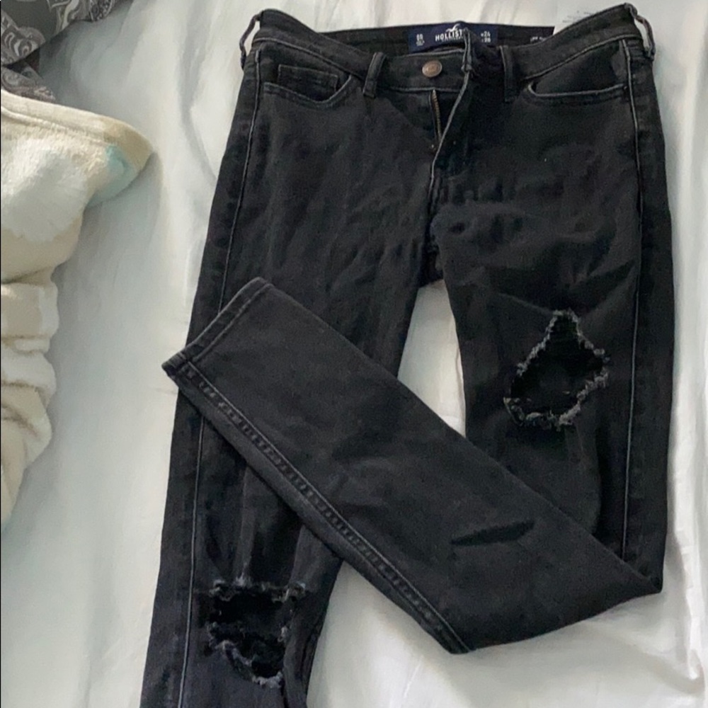 black ripped jeans
